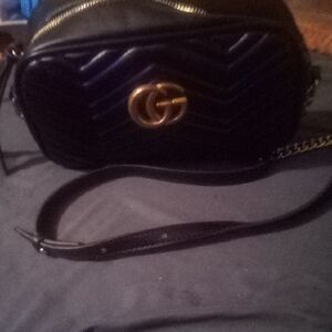 Gucci Black Crossbody Bag with Gold Logo